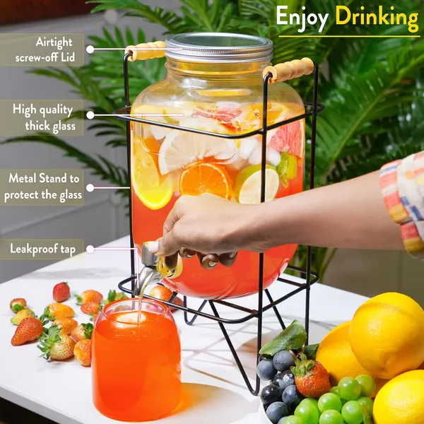 Vilon_5l_Glass_Water_Dispenser_With_Stand_Airtight_Lid_Includes_2_Mason_Jars_For_Detox_Water_Juice_Or_Beer_Perfect_For_Countertop_Tabletop_Use_Holds_5000ml_Each_Ideal_For_Infusing_Flavors
