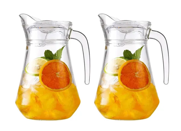 Pack_Of_2_1300ml_Premium_Glass_Water_Jug_With_Plastic_Lid_Handle_Transparent_Beverage_Carafe_For_Home_Office_Etc_Pitcher_For_Serve_Water_Milk_Juice_Beverage_Chaas_Cocktail
