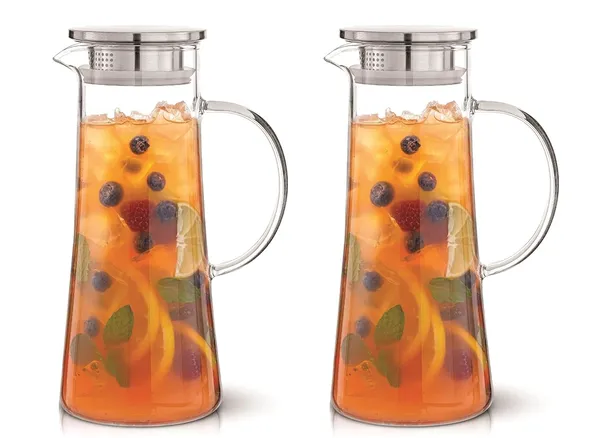 Pack_Of_2_Borosilicate_Glass_1300ml_Water_Jug_With_Handle_Juice_Beverage_Carafe_With_Stainless_Steel_Lid_Big_Glass_Iced_Tea_Pitcher_Borosilicate_1_3_Liter_Stright