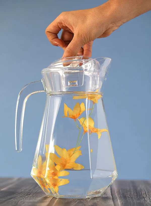 Vilon_Pack_Of_2_1300ml_Premium_Glass_Water_Jug_With_Plastic_Lid_Handle_Transparent_Beverage_Carafe_For_Home_Office_Etc_Pitcher_For_Serve_Water_Milk_Juice_Beverage_Chaas_Cocktail