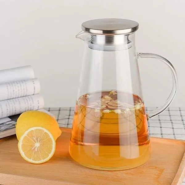 Pack_Of_2_Borosilicate_Glass_1800ml_1_8_Litre_Water_Jug_With_Handle_Juice_Beverage_Carafe_With_Stainless_Steel_Lid_Big_Glass_Iced_Tea_Pitcher