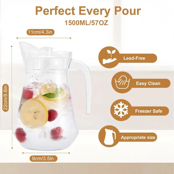 Vilon_1300ml_Glass_Water_Jug_With_Plastic_Lid_Handle_Beverage_Carafe_For_Home_Office_Etc_Pitcher_For_Serve_Water_Milk_Juice_Beverage_Chaas_Cocktail_1300ml_Duck_Jug