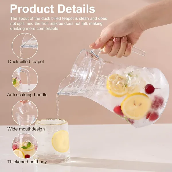 Vilon_1300ml_Glass_Water_Jug_With_Plastic_Lid_Handle_Beverage_Carafe_For_Home_Office_Etc_Pitcher_For_Serve_Water_Milk_Juice_Beverage_Chaas_Cocktail_1300ml_Duck_Jug