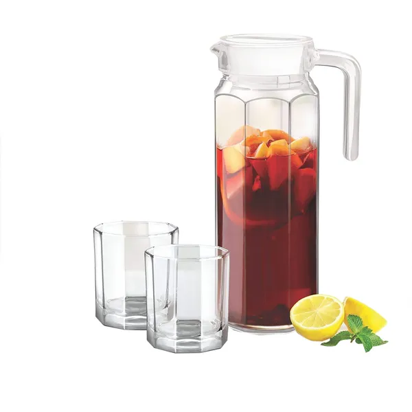 Vilon_1100ml_Glass_Water_Jug_With_Plastic_Lid_Handle_Beverage_Carafe_For_Home_Office_Etc_Pitcher_For_Serve_Water_Milk_Juice_Beverage_Chaas_Cocktail_1100ml_Hexa_Jug