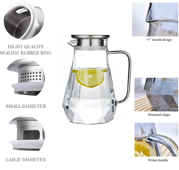 1.6Liter_Premium_Glass_Water_Jug_With_Stainless_Steel_Lid_1600ml_Borosilicate_Glass_Carafe_For_Fridge_Large_Beverage_Pitcher_For_Juice_Iced_Tea_Milk_Elegant_Modern_Serving_Jug