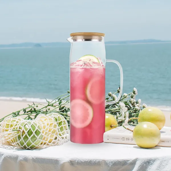 1100ml_Glass_Water_Bottle_With_Natural_Bamboo_Lid_1_1l_Borosilicate_Glass_Carafe_Eco_Friendly_Leak_Proof_Refrigerator_Bottle_For_Water_Juice_Heat_Resistant_Bpa_Free_Drinking_Bottle