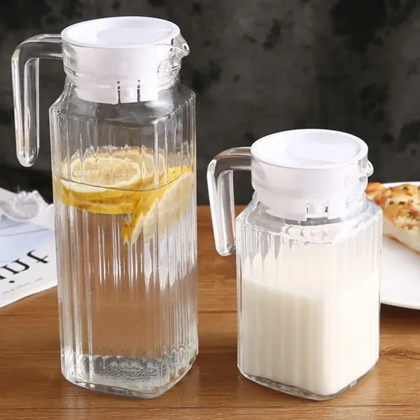 1100_Ml_Pack_Of_2_Glass_Pitcher_With_Lid_Beverage_Serveware_And_Storage_Container_For_Hot_Or_Cold_Drinks_Fridge_Jug_Juice_Container_Or_Milk_Jug