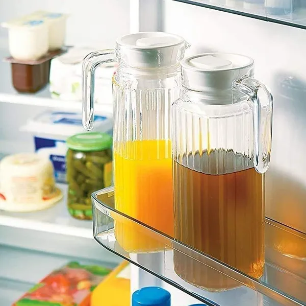 1100_Ml_Pack_Of_2_Glass_Pitcher_With_Lid_Beverage_Serveware_And_Storage_Container_For_Hot_Or_Cold_Drinks_Fridge_Jug_Juice_Container_Or_Milk_Jug