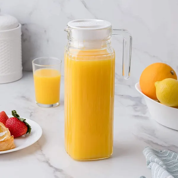 1100_Ml_Pack_Of_2_Glass_Pitcher_With_Lid_Beverage_Serveware_And_Storage_Container_For_Hot_Or_Cold_Drinks_Fridge_Jug_Juice_Container_Or_Milk_Jug