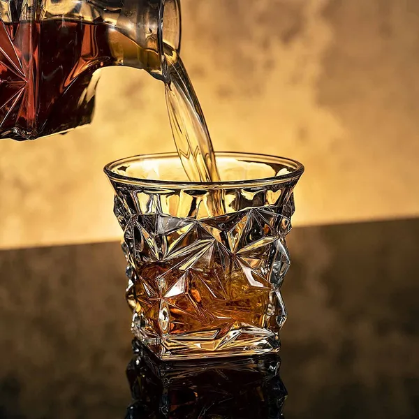 Style_Crystal_Clear_Glass_Decanter_Storage_Container_For_Liquor_Whisky_Vodka_Scotch_Wine_Rum_Brandy_Champagne_Tequila_Beer_Juice_1000ml_Square_Decanter_With_6_Glass_250ml