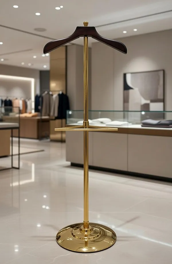 Golden_Black_Mild_Steel_Wood_Coat_Stand_For_Display