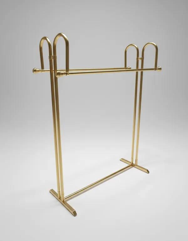 Mild_Steel_Golden_M-Shape_Double_Capacity_Garment_Rack