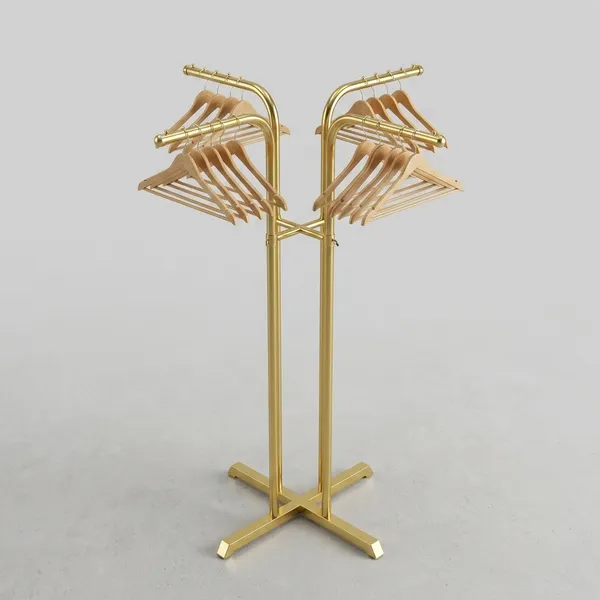 Mild_Steel_Golden_4-Way_Garment_Display_Rack