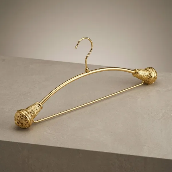 Mild_Steel_Golden_Lehenga_Hanger_For_Garment_Display
