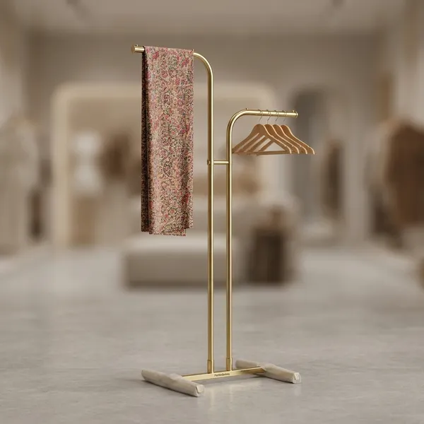 Mild_Steel_Golden_2-Way_Garment_Display_Rack