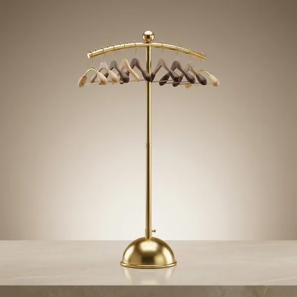 Mild_Steel_Golden_T-Shape_Garment_Display_Rack