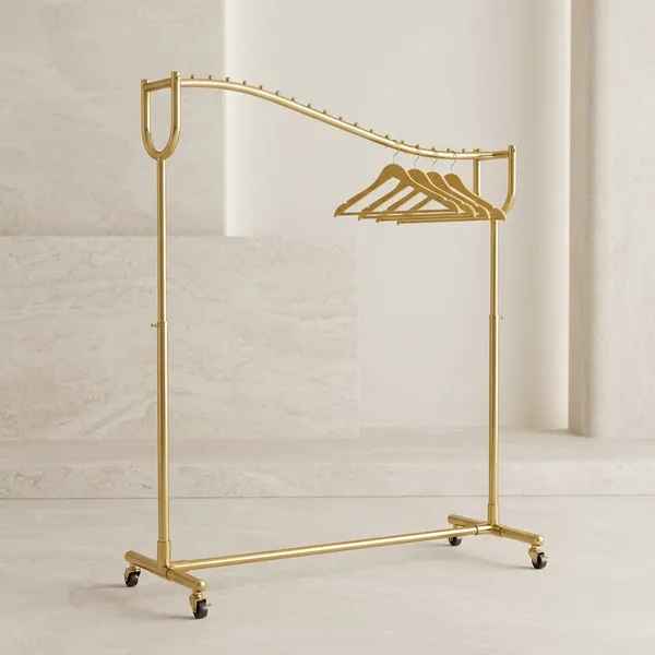 Mild_Steel_Golden_Zigzag_Garment_Display_Rack