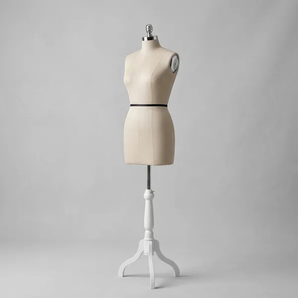 White_Fiber_Wood_Torso_Dress_Form_Mannequin_For_Display