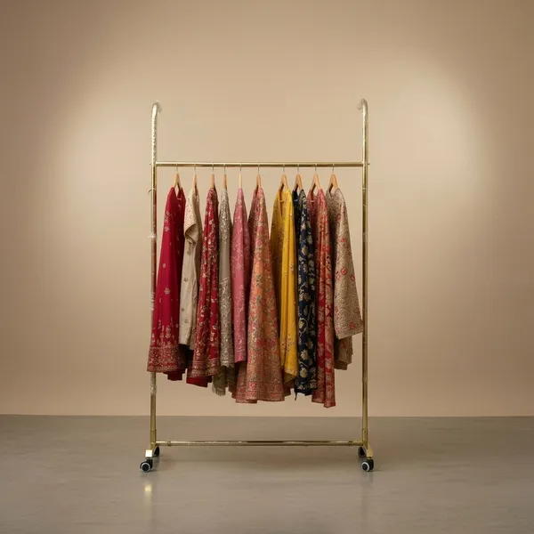 Mild_Steel_Golden_Fountain-Style_Garment_Display_Rack