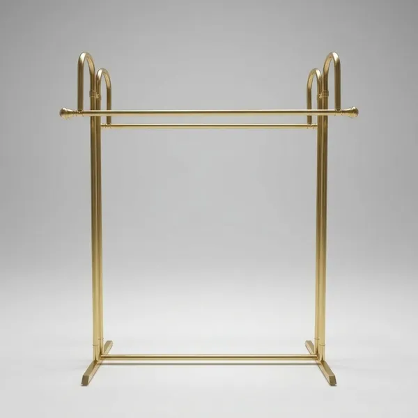 Mild_Steel_Golden_M-Shape_Double_Capacity_Garment_Rack