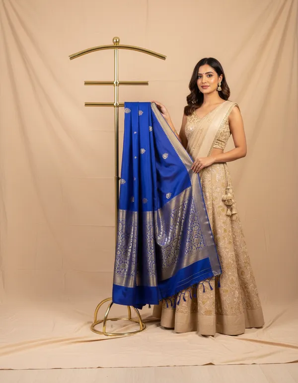 Golden_Mild_Steel_Saree_Display_Stand_For_Garment_Display
