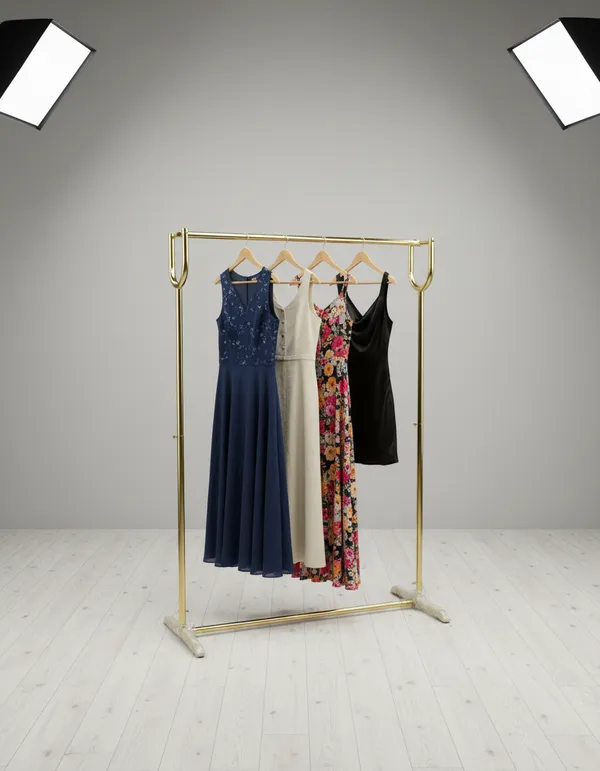 Mild_Steel_Golden_Zigzag_Garment_Display_Rack
