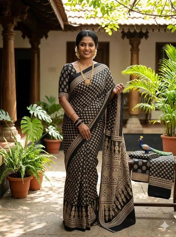Ajrakh_Gajji_Crepe_Silk_Printed_Saree_with_Running_Blouse_Piece
