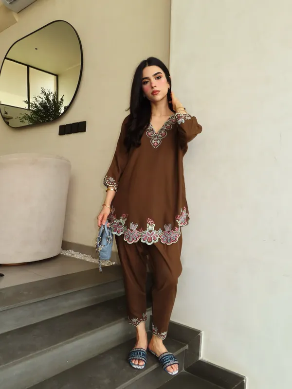 Designer_French_Crepe_Embroidered_Top_&_Palazzo_Co-Ord_Set