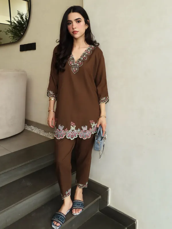 Designer_French_Crepe_Embroidered_Top_&_Palazzo_Co-Ord_Set