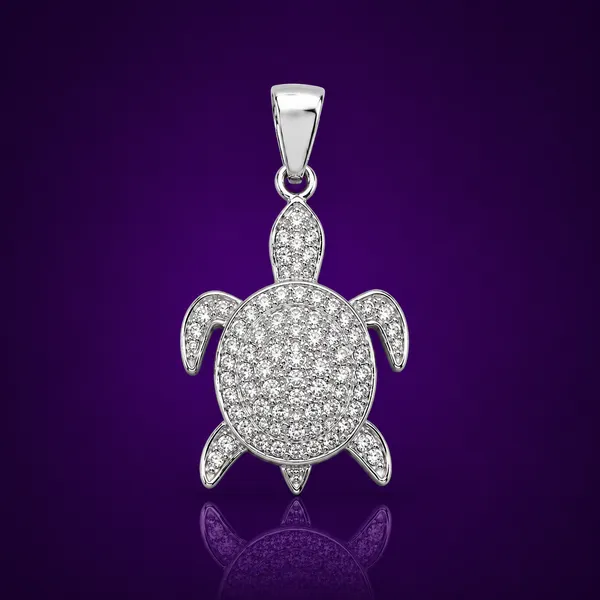 925_Sterling_Silver_Diamond_Tortoise_Pendant_|_Vastu_Religious_Jewelry_|_Spiritual_Gift_for_Men_&_Women_|_Temple_Tales