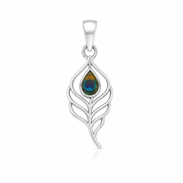925_Sterling_Silver_Peacock_Feather_Pendant_|_Krishna_Religious_Jewelry_|_Spiritual_Gift_for_Men_&_Women_|_Temple_Tales