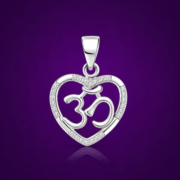 925_Sterling_Silver_Heart_Shape_Om_Pendant_|_Hindu_Religious_Jewelry_|_Spiritual_Gift_for_Men_&_Women_|_Temple_Tales