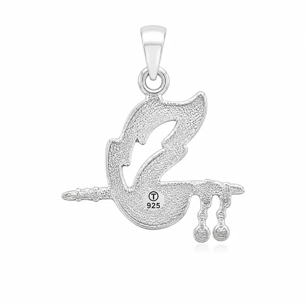 925_Sterling_Silver_Krishna_Flute_&_Peacock_Feather_Pendant_|_Krishna_Religious_Jewelry_|_Spiritual_Gift_for_Men_&_Women_|_Temple_Tales