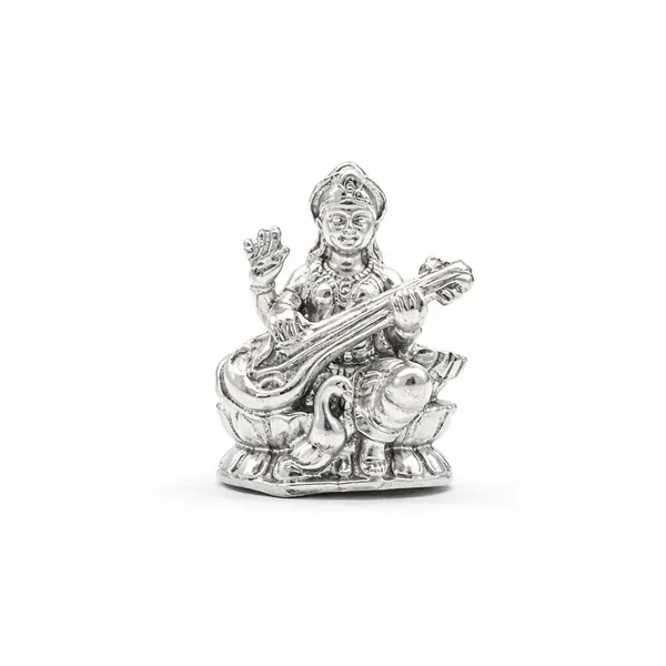 Temple_Tales_Pure_925_Sterling_Silver_Sharda_Maa_Idol_2g_|_Goddess_Saraswati_Murti_for_Wisdom,_Music,_Study_Table_&_School_Gifting