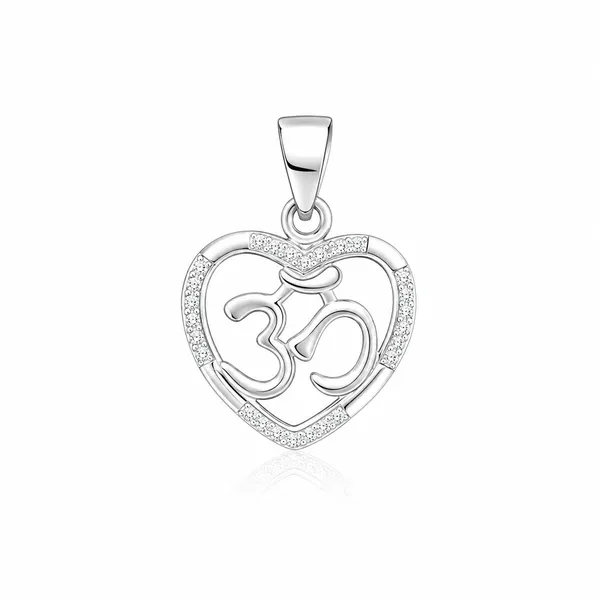 925_Sterling_Silver_Heart_Shape_Om_Pendant_|_Hindu_Religious_Jewelry_|_Spiritual_Gift_for_Men_&_Women_|_Temple_Tales