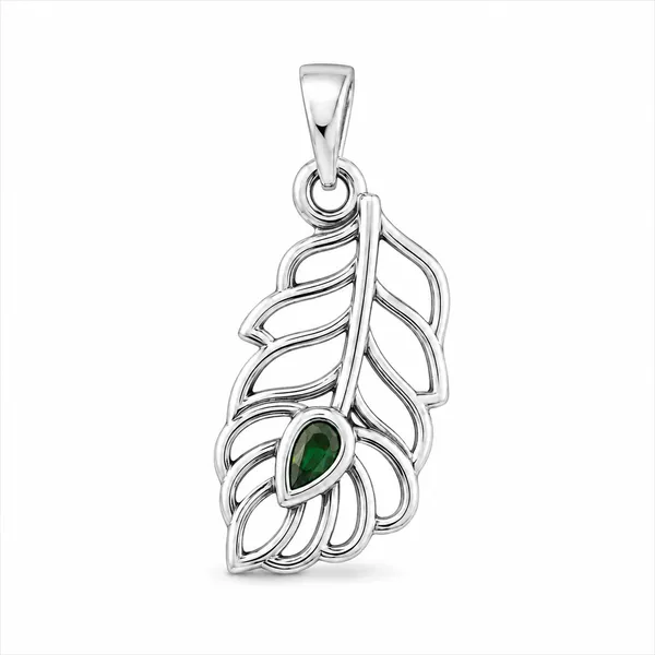 925_Sterling_Silver_Designer_Peacock_Feather_Pendant_|_Krishna_Religious_Jewelry_|_Spiritual_Gift_for_Men_&_Women_|_Temple_Tales
