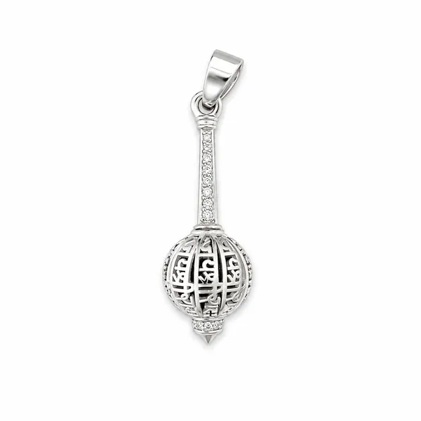 925_Sterling_Silver_Hanuman_Gada_Pendant_with_Front_Diamond_Work_|_Bajrangbali_Religious_Jewelry_|_Spiritual_Gift_for_Men_&_Women_|_Temple_Tales