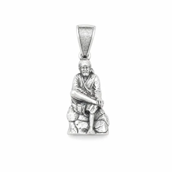 925_Sterling_Silver_Seated_Sai_Baba_Pendant_|_Sai_Devotional_Jewelry_|_Spiritual_Gift_for_Men_&_Women_|_Temple_Tales
