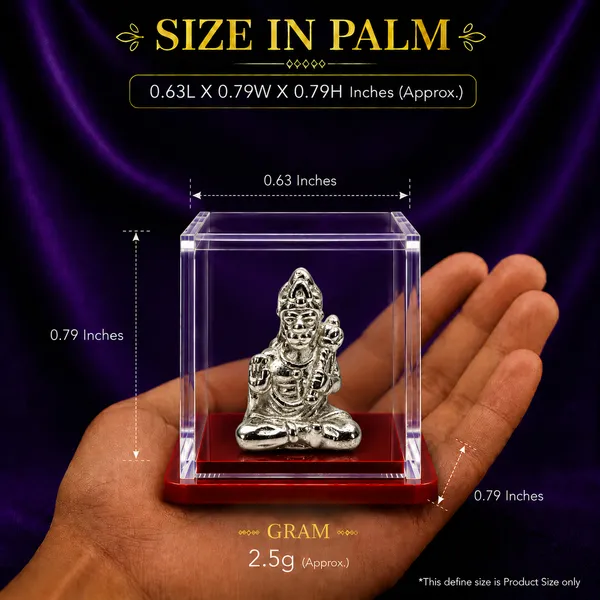 Temple_Tales_Pure_925_Sterling_Silver_Balaji_Hanuman_Ji_Idol_2.5g_|_Salasar/Mehendipur_Balaji_Avatar_Silver_Idol_for_Car_&_Mandir_Puja