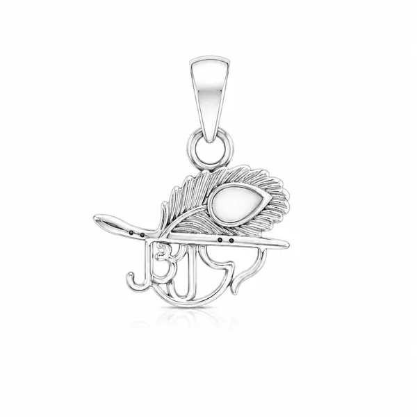 925_Sterling_Silver_Radhe_Krishna_Flute_&_Peacock_Feather_Pendant_|_Krishna_Religious_Jewelry_|_Spiritual_Gift_for_Men_&_Women_|_Temple_Tales
