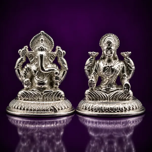 Temple_Tales_Pure_925_Sterling_Silver_Nandan_Ganesh_Ji_&_Satya_Lakshmi_Ji_Idol_Set_7g_|_Lakshmi_Ganesh_Murti_for_Diwali_Pooja,_Dhanteras,_Happiness_&_Prosperity_|_Diwali_Gift