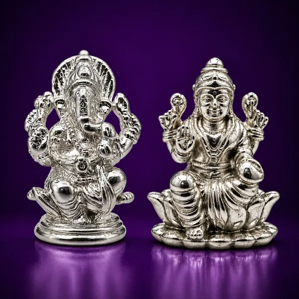 Temple_Tales_Pure_925_Sterling_Silver_Pramadha_Ganesh_Ji_&_Prabha_Lakshmi_Ji_Idol_Set_7.5g_|_Lakshmi_Ganesh_Murti_for_Diwali_Pooja,_Dhanteras_&_Prosperity_|_Diwali_Gift