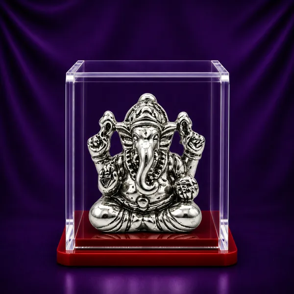 Temple_Tales_Pure_925_Sterling_Silver_Pragna_Ganesh_Ji_Idol_2g_|_Wisdom_Blessings_Ganesh_Murti_for_Student_Desk,_Car_&_Home_Temple