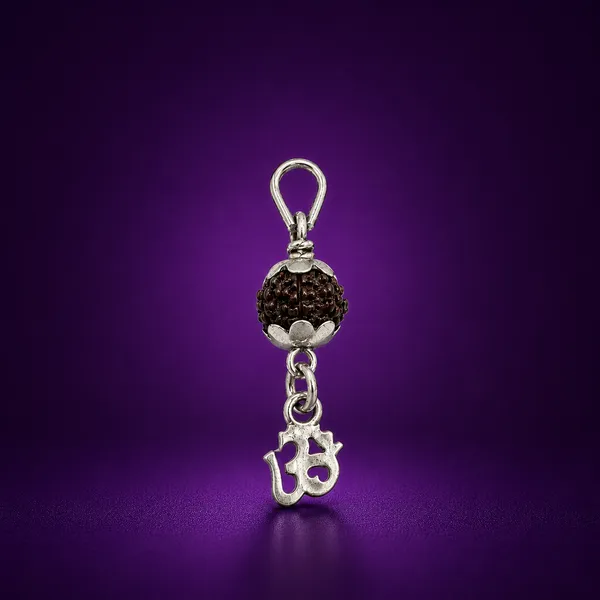 925_Sterling_Silver_Aum_Black_Rudraksh_Pendant_|_Mahadev_Spiritual_Jewelry_|_Temple_Tales