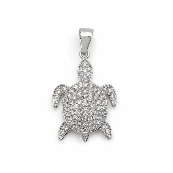 925_Sterling_Silver_Diamond_Tortoise_Pendant_|_Vastu_Religious_Jewelry_|_Spiritual_Gift_for_Men_&_Women_|_Temple_Tales