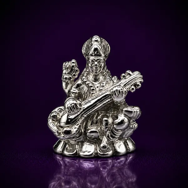Temple_Tales_Pure_925_Sterling_Silver_Sharda_Maa_Idol_2g_|_Goddess_Saraswati_Murti_for_Wisdom,_Music,_Study_Table_&_School_Gifting