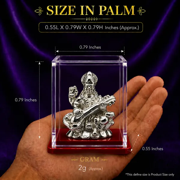 Temple_Tales_Pure_925_Sterling_Silver_Sharda_Maa_Idol_2g_|_Goddess_Saraswati_Murti_for_Wisdom,_Music,_Study_Table_&_School_Gifting