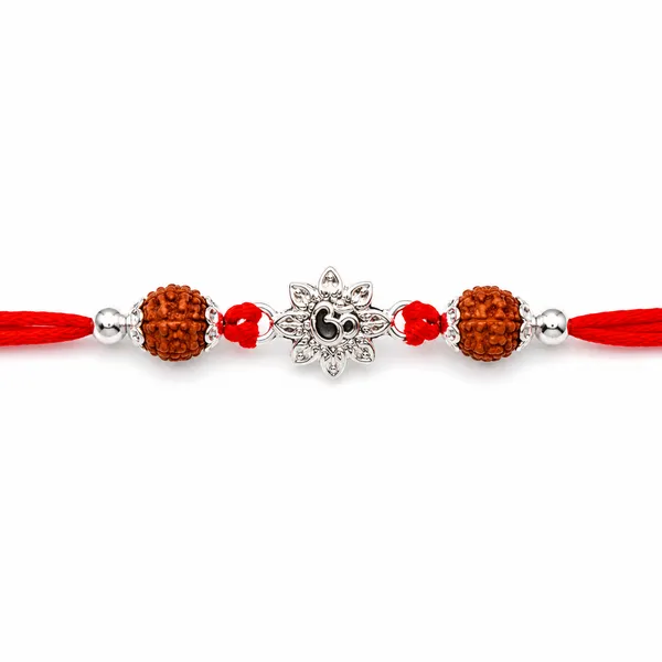 Temple_Tales_Om_Lotus_Silver_Rudraksha_Rakhi_for_Raksha_Bandhan