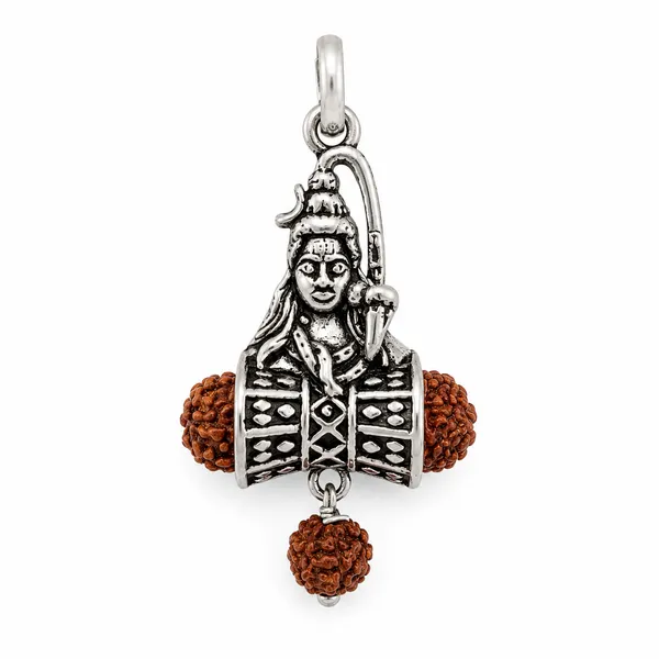 925_Sterling_Silver_Shivmukh_Damru_Rudraksh_Pendant_|_Mahadev_Spiritual_Jewelry_|_Temple_Tales