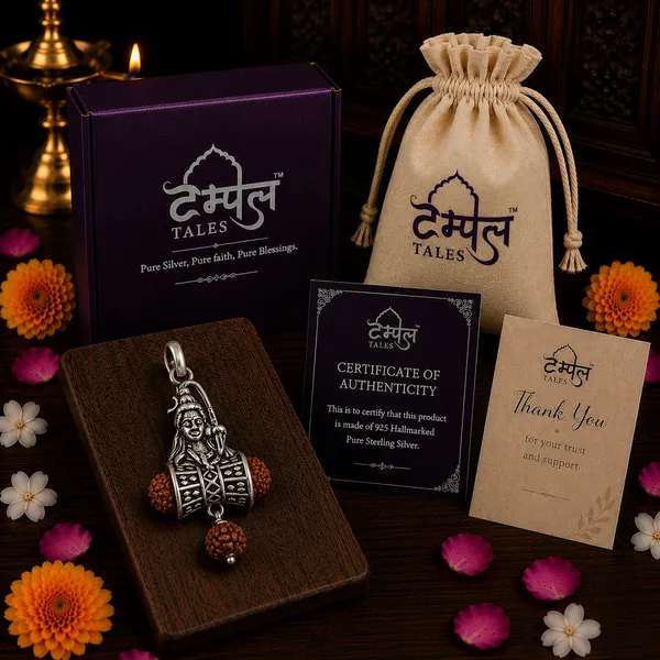 925_Sterling_Silver_Shivmukh_Damru_Rudraksh_Pendant_|_Mahadev_Spiritual_Jewelry_|_Temple_Tales